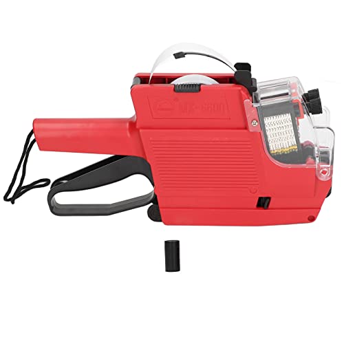 QanyEGN -Preisbezeichnungs Applikator, Preisetikettmarker 10 -Ziffer, 2 Line -Label -Marker für Büros und Einzelhandelsgeschäfte (Rot) von QANYEGN