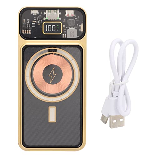 Qanyegn Wireless Lading Power Bank, 22,5W Fast Lade -Power Bank, Carbon Faser Backplane 15W Wireless Mobile Power für mehrere iOS -PD -Protokolle von QANYEGN