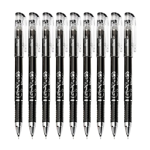 QAQHZW 8 Stücke Ink Radierbar Kugelschreiber Löschbare Gelstifte Friction Pens Set 0.5MM Tintenroller Stift für Kinder Erwachsene Studenten (Schwarz) von QAQHZW
