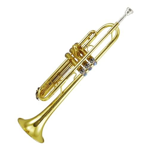 B-Trompete aus Messing geeignet für professionelle Auftritte von Erwachsenen Musikinstrument Trompete von QASKLBN