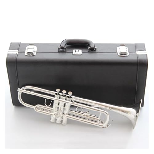 Bb-Trompete versilbert professionelles Instrument geeignet für Anfänger Musikinstrument Trompete von QASKLBN