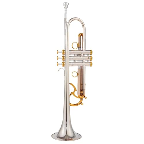 Bb-Trompete versilbertes Messing professionelles Instrument Musikinstrument Trompete von QASKLBN