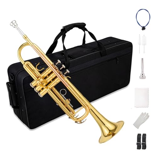 Trompete Instrument B-Dur Profi Anfängerinstrument Messing Musikinstrument Trompete Trompete Instrument B-Dur Profi Anfängerinstrument Messing Musikinstrument Trompete von QASKLBN