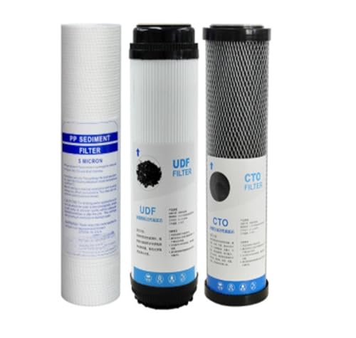 10 Zoll Wasserfilterkartusche CTO/UDF/PP Wasserfilter Aktivkohle Ganzes Wasserfiltersystem Zubehör Einfache Installation(White) von QASVOU