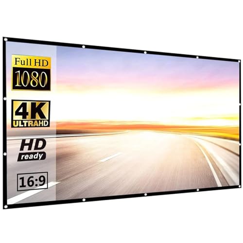 60 72 84 100 120 150 Zoll Einfacher Faltbarer Projektionsbildschirm 100-Zoll-Vorhang 16:9 Outdoor Full HD 2K 4K Projektorbildschirmvorhang for Home, Backyard, Theatre, Nights(72 inch) von QASVOU
