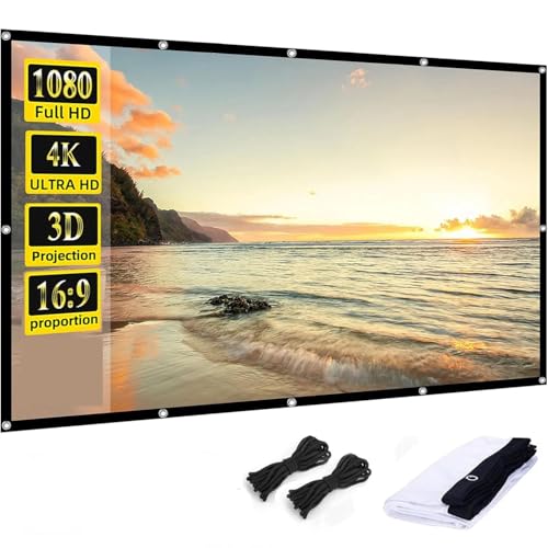 72 Zoll 16:9 Tragbarer, faltbarer Projektor, schwarzer Rand, 1 cm Polyester mittlere Dicke, 1080P 3D 4K HD, hochdichter Stoffvorhang for Video- und Filmprojektoren mit Trageband for Home, Backyard, Th 72 Zoll 16:9 Tragbarer, faltbarer Projektor, schwarzer Rand, 1 cm Polyester mittlere Dicke, 1080P 3D 4K HD, hochdichter Stoffvorhang for Video- und Filmprojektoren mit Trageband for Home, Backyard, Th von QASVOU