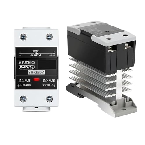 10A 25A 40A 60A 80A 100A 120A DIN-Schienenmontage-Halbleiterrelais SSR Einphasen-DC-Steuerung AC AC-Steuerung AC mit Kühlkörper(AC-AC,25A) von QAVLXIE