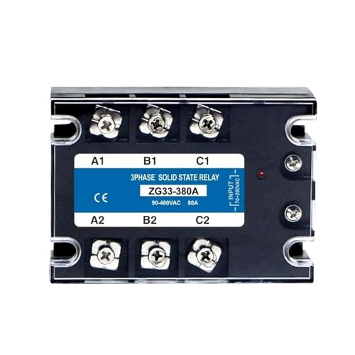 AC-AC SSR Dreiphasiges Halbleiterrelais 60A 80A 100A 120A 90-480VAC 70-280V AC zu AC 3 SSR-Relais(80a) von QAVLXIE