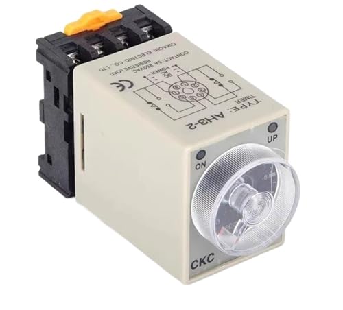 AH3-2 Zeitrelais 12V/24V/36V/110V220V/380V Verzögerungstimer Zeitrelais 8Pin mit Sockel 3S 6S 10S 30S 60S 3 Meter 6M 10M 30M 60M(6S,36V) von QAVLXIE
