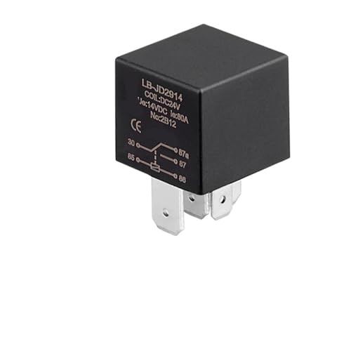 Autorelais 12V24V Hochstrom 4 Fuß 5 Fuß 80A Auto mit Steckrelais(2914 (5p 24V-80A)) von QAVLXIE