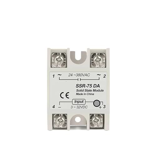 Halbleiterrelais SSR-60DA SSR-75DA SSR-80DA SSR-100DA DC3-32V Eingang AC24-380V Ausgangsrelaismodul Einphasen-DC-Steuerung AC(SSR-75DA) von QAVLXIE