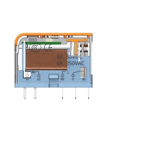Hochfrequenz-Utradünnes Slim-Relais, DIN-Montage mit LED, 6A, 1NO1NC-Relais, 12V, 24V, Mikrorelais, Zwischenrelais(Relay 12V) von QAVLXIE