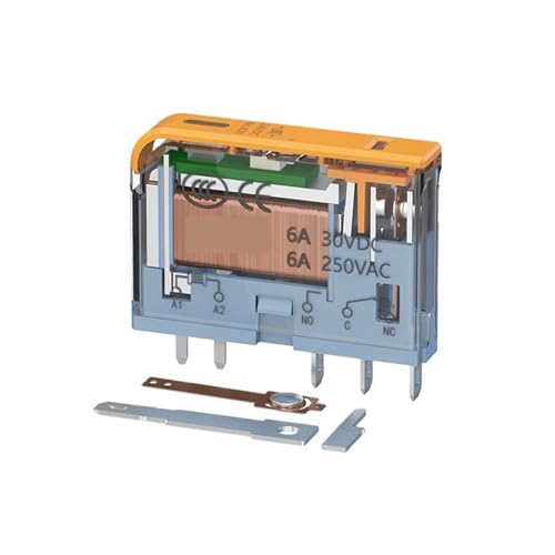 Hochfrequenz-Utradünnes Slim-Relais, DIN-Montage mit LED, 6A, 1NO1NC-Relais, 12V, 24V, Mikrorelais, Zwischenrelais(Relay Base) von QAVLXIE