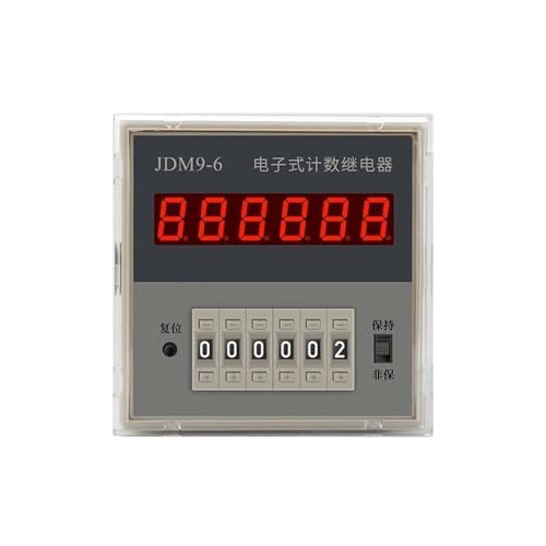JDM9-4 JDM9-6 4/6-stellige digitale Zähler Relais Akkumulation Stromausfall Speicher Reset PNP Sensor DC24V AC220V AC380V(JDM9-6 DC24V) von QAVLXIE