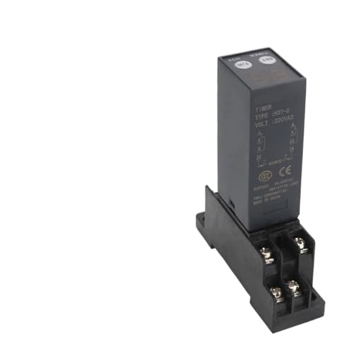 Kleine Digitalanzeige H3Y-2/H3Y-4 Zeitrelais Zykluszeitsteuerung Verzögerung 12V24V220V mit Sockel PYF08A/14A(AC220V,H3Y-2) von QAVLXIE
