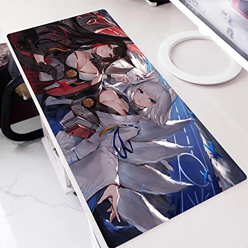 Anime Mauspad x 1200x600x3mm Tischunterlage Large Size XXL Gaming Mauspad groß mit Motiv Anti-Rutsch-Textur Gummibasis Süß schön Anime Mädchen von QApoerONOne