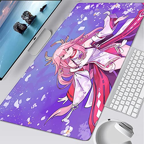 Gaming-Mauspad großer Anime 600x300x3mm XXL Large Anime Mousepad - Empfindliche Genähten Kanten wasserdichte - rutschfeste Süß schön Anime Mädchen von QApoerONOne