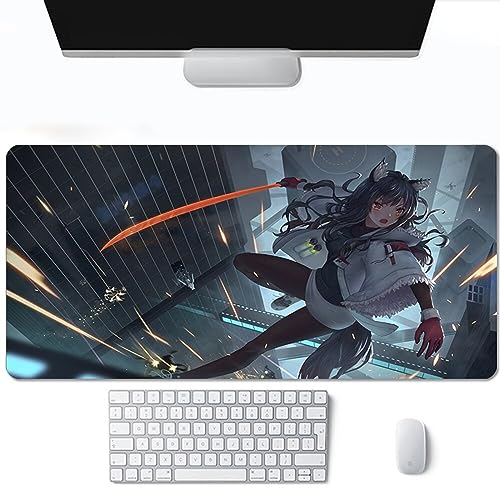 Personalisierte XXL Mauspad 1200x600x3mm Extended Gaming Mauspad- 300mm Dickes glattes extra großes Mousepad, Anti-Rutsch-Textur, Gummibasis ​- rutschfest mauspad XXL schön süß Anime Mädchen von QApoerONOne