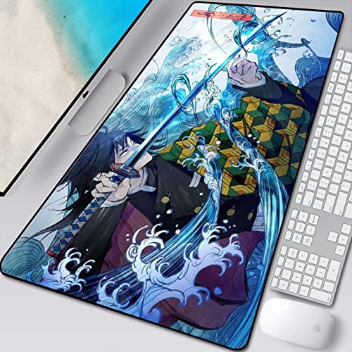 Personalisierte XXL Mauspad 1200x600x3mm Extended Gaming Mauspad- 300mm Dickes glattes extra großes Mousepad, Anti-Rutsch ​- rutschfest mauspad XXL Anime cool Spray Kampf von QApoerONOne