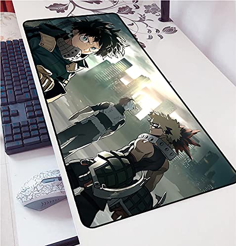 XXL-Geschwindigkeits-Gaming-Mauspad 1200x600x3mm Extended Gaming Mauspad- 300mm Dickes glattes extra großes Mousepad, Anti-Rutsch-Textur, Gummibasis ​- rutschfest mauspad XXL Junge Anime-Krieger von QApoerONOne