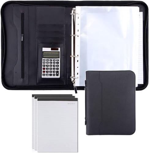 QBGJDOGE Faltmappe aus Leder for Geschäftskonferenzen, Portfolios, Ordner, Kunstleder, Reise-Organizer, Tasche mit Reißverschluss for Dokumente, Präsentationsmappen, Visitenkarten(Black,12digit calcul QBGJDOGE Faltmappe aus Leder for Geschäftskonferenzen, Portfolios, Ordner, Kunstleder, Reise-Organizer, Tasche mit Reißverschluss for Dokumente, Präsentationsmappen, Visitenkarten(Black,12digit calcul von QBGJDOGE