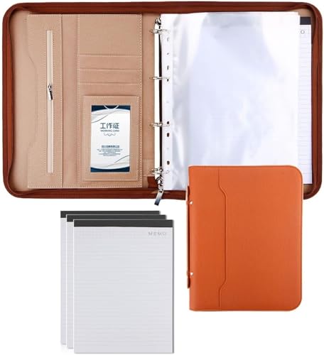 QBGJDOGE Faltmappe aus Leder for Geschäftskonferenzen, Portfolios, Ordner, Kunstleder, Reise-Organizer, Tasche mit Reißverschluss for Dokumente, Präsentationsmappen, Visitenkarten(Orange,No calculator QBGJDOGE Faltmappe aus Leder for Geschäftskonferenzen, Portfolios, Ordner, Kunstleder, Reise-Organizer, Tasche mit Reißverschluss for Dokumente, Präsentationsmappen, Visitenkarten(Orange,No calculator von QBGJDOGE