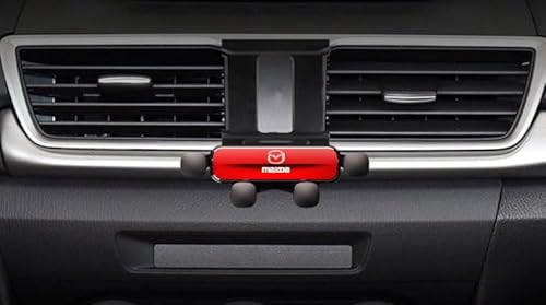QCHIAN Handyhalterung Auto für Mazda 3 Axela 2017 2018 2019, Kfz Handyhalterung Auto Lüftung Halter, 360° Drehbar Handy Halterung, Stabil Smartphone Halterung Auto Zubehör,A Red von QCHIAN