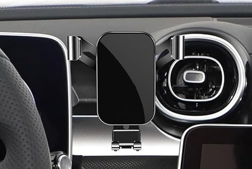 QCHIAN Handyhalterung Auto für Mercedes Benz GLC 2023, Kfz Handyhalterung Auto Lüftung Halter, 360° Drehbar Handy Halterung, Stabil Smartphone Halterung Auto Zubehör,A Black von QCHIAN