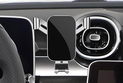 QCHIAN Handyhalterung Auto für Mercedes Benz GLC 2023, Kfz Handyhalterung Auto Lüftung Halter, 360° Drehbar Handy Halterung, Stabil Smartphone Halterung Auto Zubehör,B Silver von QCHIAN