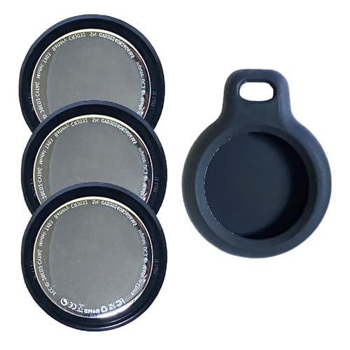 Air Tracker Tag - 3 Pack, Bluetooth Schlüsselfinder mit Schlüsselanhänger/Schutzhülle, Dunkelschwarz, 250421, Smart Tag (nur iOS) von QCOQ