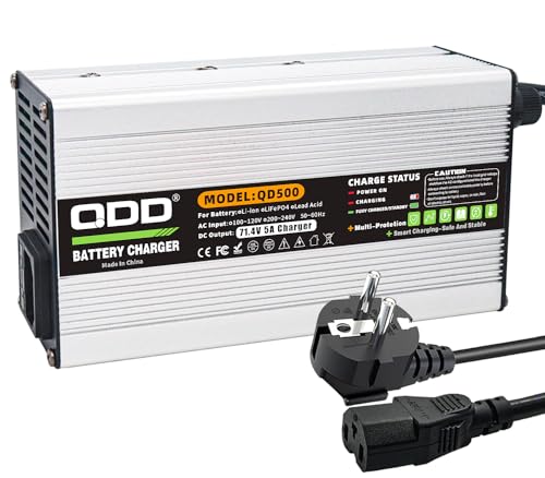 QDD 71,4 V 5A Ladegerät 60 V Li-Ionen-Akku Smart-Ladegerät für 17 S 60 V Li-Ionen-Akkuladegerät mit C13 N+L-Anschluss von QDD