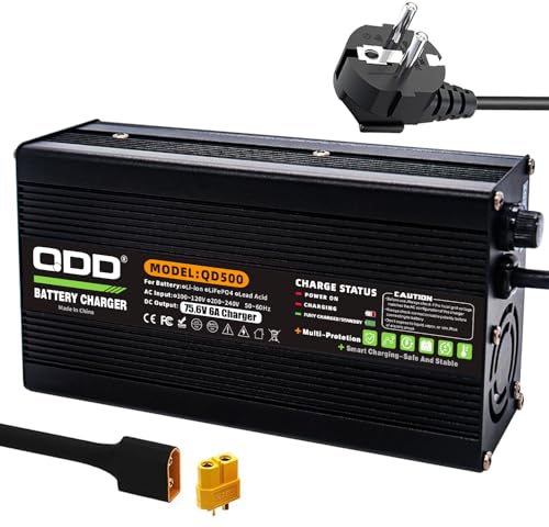 QDD 75,6 V 6 A Ladegerät 66,6 V Li-Ionen-Akku Smart-Ladegerät Ausgang XT60-Anschluss Wird für 18S 66,6 V Li-Ionen-Akku verwendet von QDD