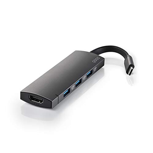 QDOS PowerLink Combi USB-C Hub Universal 1x USB-C, 3X USB 3.0, QD-MH139-SG (Universal 1x USB-C, 3X USB 3.0 1x HDMI, 1x SD Card Reader, 1x TF Card Reader) von QDOS