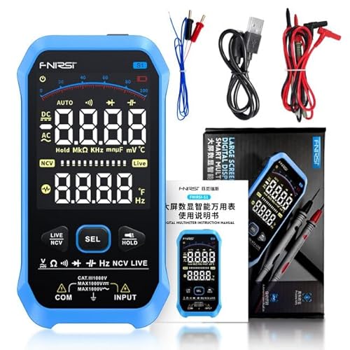 QDTimes Multimeter FNIRSI S1 Smart Digital Multimeter 9999counts AC DC Voltage Resistance Capacitance Diode NCV Hz Live Wire Color Display Tester QDTimes Multimeter FNIRSI S1 Smart Digital Multimeter 9999counts AC DC Voltage Resistance Capacitance Diode NCV Hz Live Wire Color Display Tester von QDTimes