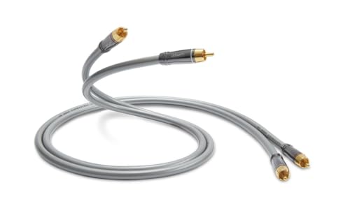 QED Performance Audio 40i Cinch-Stereo-Audiokabel zum Anschluss von 2 Phono-Steckern an 2 Phonos, Solid Complementary Conductor™ Technologie und Anamate™ Cinch-Anschlüssen, 3 m, Schwarz von QED