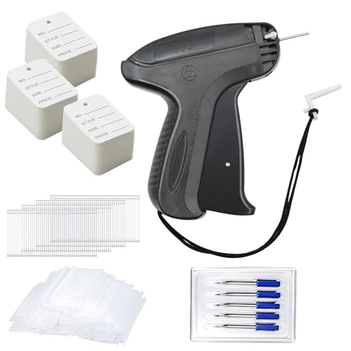 QEEROYO Etikettierpistole, Geschenkanhänger Etikettiermaschine mit 5 Ersatznadeln und 3000 Heftfäden, Tagging Gun für Kleidung und Hut QEEROYO Etikettierpistole, Geschenkanhänger Etikettiermaschine mit 5 Ersatznadeln und 3000 Heftfäden, Tagging Gun für Kleidung und Hut von QEEROYO
