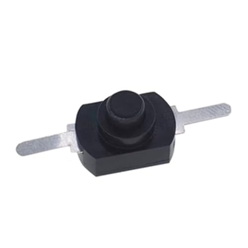 12 * 8MM DC 30V 1A Schwarz Weiß Auf Aus Mini Push Button Switch for Taschenlampe 1208YD Selbst locking 1Pcs(Black) von QEJBQKWU