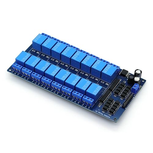 16-Kanal-Relais-Schild DC 5 V 12 V 24 V mit Optokoppler LM2576 Mikrocontroller-Schnittstelle Leistungsrelais 1 Stück(5V) von QEJBQKWU