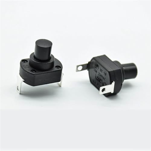 6A/10A Höhe 13,5/15,5/18,5mm UPS Schalter Taschenlampe Selbst Locking Push Button Power Schalter 2Pcs(18.5mm) von QEJBQKWU