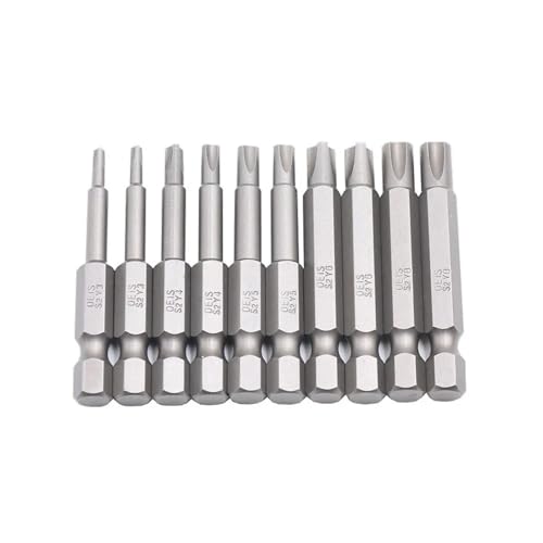 Magnetische Schraubendreher-Bits im Y-Stil, 50 mm, S2-Stahllegierung, 1/4-Zoll-Sechskantschaft, Y3, Y4, Y5, Y6, Y8, 5/10 Stück (Silber) von QEJBQKWU