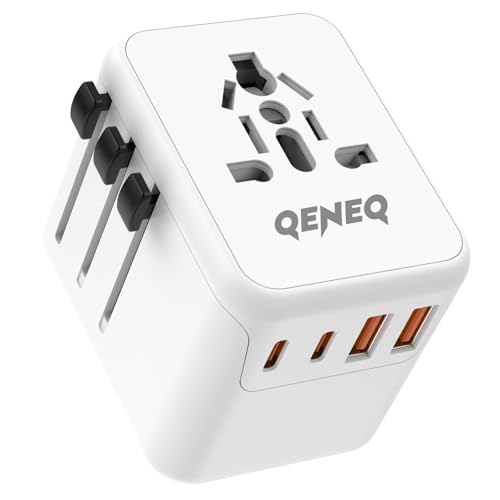 5 in 1 Reiseadapter Weltweit Universal Reisestecker mit 2 USB A 2 USB C und 1AC Steckdose Universaladapter für Deutschland USA England Thailand Italien Australien Reisestecker Travel Adapter 5 in 1 Reiseadapter Weltweit Universal Reisestecker mit 2 USB A 2 USB C und 1AC Steckdose Universaladapter für Deutschland USA England Thailand Italien Australien Reisestecker Travel Adapter von QENEQ