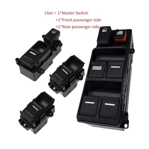 Fensterheber Schalter Für Accord 2005 2006 2007 35750-SDA-H12 Zubehör Links Fahrer Passagier Power Fenster Control Schalter Glas Heber Taste Taste Power Fenster(4pcs Set) von QGBKLZNZHP
