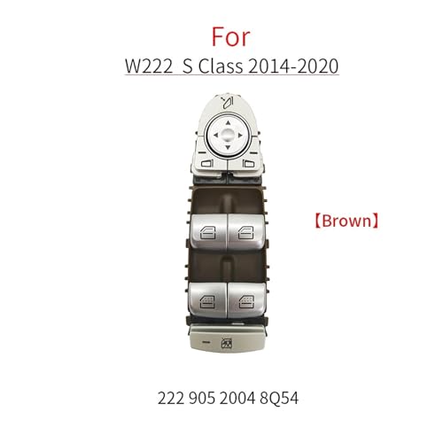 Fensterheber Schalter Für Benz E SClass E260 E300 S350 S400 2229052004 Für W222 W213 Auto Elektrische Fensterheber Schalter Master Panel Taste Power Fenster(Brown) von QGBKLZNZHP
