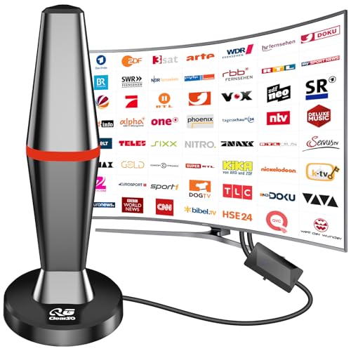 DVB-T/DVB-T2 Antenne,2025 DVBT2 Antenne mit Verstärker Großer Reichweite und 360° Empfang,Zimmerantenne für Fernseher mit Starkem Magnetfuß,-Unterstützt 4K 1080P - Alle TV-Geräte DAB/UHF/VHF DVB-T/DVB-T2 Antenne,2025 DVBT2 Antenne mit Verstärker Großer Reichweite und 360° Empfang,Zimmerantenne für Fernseher mit Starkem Magnetfuß,-Unterstützt 4K 1080P - Alle TV-Geräte DAB/UHF/VHF von QGClearSO