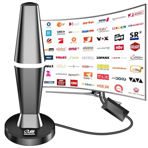 DVTB2 Antenne mit Verstärker,zimmerantenne für DVB-T&DVB-T2 Antennen,450 km Großer Reichweite und 360° Empfang,unterstützt 4K 1080P, TV kostenlos DVB-T2 VHF UHF-3M Koaxialkabel DVTB2 Antenne mit Verstärker,zimmerantenne für DVB-T&DVB-T2 Antennen,450 km Großer Reichweite und 360° Empfang,unterstützt 4K 1080P, TV kostenlos DVB-T2 VHF UHF-3M Koaxialkabel von QGClearSO