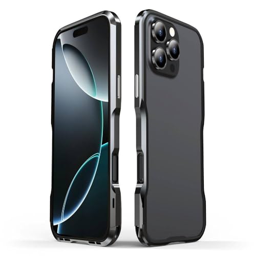 QGGNMGT Aluminium-Stoßstangenrahmen-Hülle für iPhone 16 Pro Hülle 16ProMax Cover 16Plus IPones Stoßfeste Metallrahmen-Telefonschale, Schwarz, Für iPhone 16 Pro QGGNMGT Aluminium-Stoßstangenrahmen-Hülle für iPhone 16 Pro Hülle 16ProMax Cover 16Plus IPones Stoßfeste Metallrahmen-Telefonschale, Schwarz, Für iPhone 16 Pro von QGGNMGT