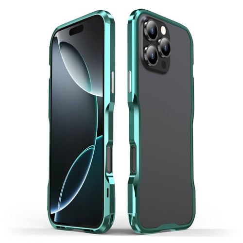QGGNMGT Aluminium-Stoßstangenrahmenhülle für iPhone 16 Pro Hülle 16ProMax Abdeckung 16Plus IPones Stoßfeste Metallrahmen-Telefonschale, grün, für iPhone 16 Plus QGGNMGT Aluminium-Stoßstangenrahmenhülle für iPhone 16 Pro Hülle 16ProMax Abdeckung 16Plus IPones Stoßfeste Metallrahmen-Telefonschale, grün, für iPhone 16 Plus von QGGNMGT