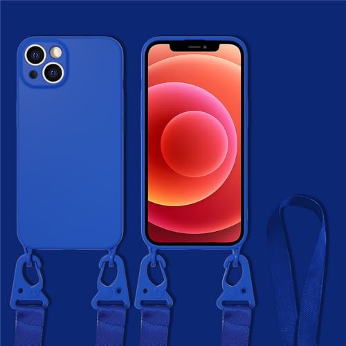 QGGNMGT Candy Color Weiche Silikon-Crossbody-Halskette mit Lanyard-Gurt für iPhone 15 14 11 12 13 Pro Max Mini X XR XS 7 8 Plus SE Cover, Marineblau, für iPhone 12Pro Max QGGNMGT Candy Color Weiche Silikon-Crossbody-Halskette mit Lanyard-Gurt für iPhone 15 14 11 12 13 Pro Max Mini X XR XS 7 8 Plus SE Cover, Marineblau, für iPhone 12Pro Max von QGGNMGT