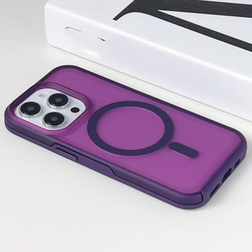 QGGNMGT Farbige kabellose Ladehülle für iPhone 16 13 12 15 14Pro 13Pro Max, magnetisch, mattiert, Schutzhülle, Dunkelviolett, für iPhone 16 Pro Max QGGNMGT Farbige kabellose Ladehülle für iPhone 16 13 12 15 14Pro 13Pro Max, magnetisch, mattiert, Schutzhülle, Dunkelviolett, für iPhone 16 Pro Max von QGGNMGT