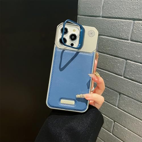 QGGNMGT Für iPhone 16 15 14 13 12 11 Pro Max Plus Rahmenlose Kamerahalterung Matte Leder-Telefonhülle Objektivständerhalter Schutzhülle, Blau, Für iPhone 13 Pro Max QGGNMGT Für iPhone 16 15 14 13 12 11 Pro Max Plus Rahmenlose Kamerahalterung Matte Leder-Telefonhülle Objektivständerhalter Schutzhülle, Blau, Für iPhone 13 Pro Max von QGGNMGT